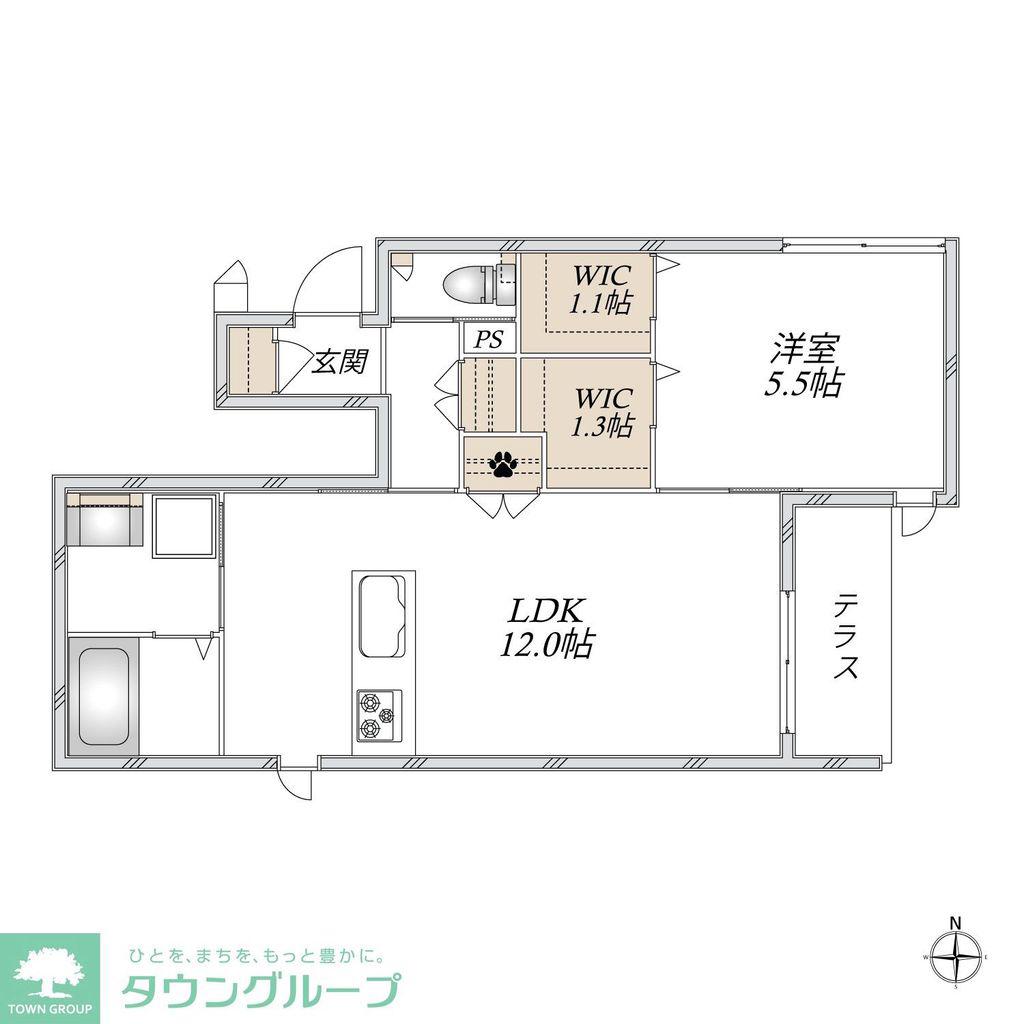 アーバンライフRAN(1LDK/1階)の間取り写真