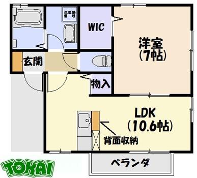 VILLA STREAM(1LDK/1階)の間取り写真