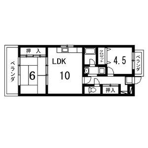 メイゾンにしむら(2LDK/2階)の間取り写真