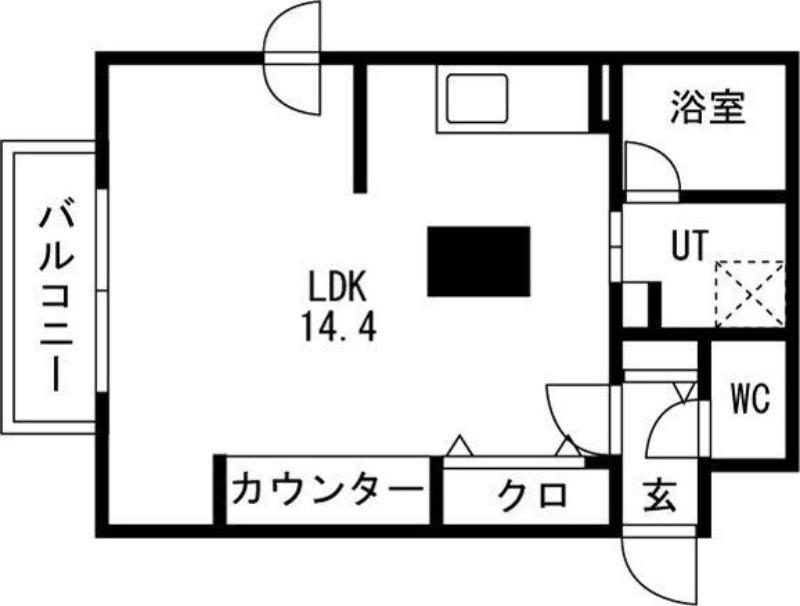 ドリームマインド(1K/4階)の間取り写真