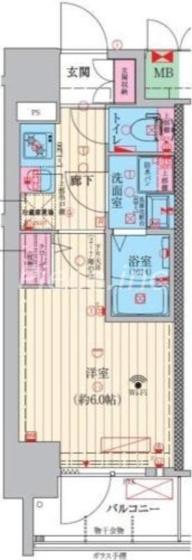 ファーストフィオーレ京橋ノワール(1K/6階)の間取り写真