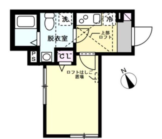 ベイルーム川崎渡田(1K/1階)の間取り写真
