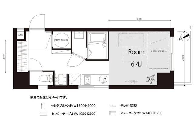 メゾン西荻(1K/4階)の間取り写真