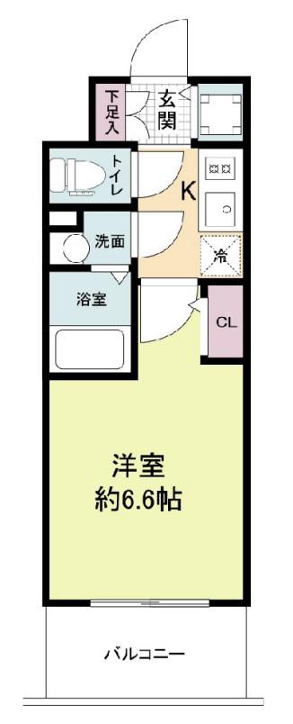 エスリードレジデンス大阪福島イースト(1K/6階)の間取り写真