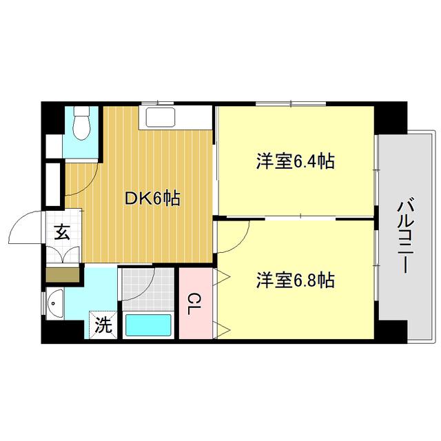 グレイス北久保(2DK/7階)の間取り写真
