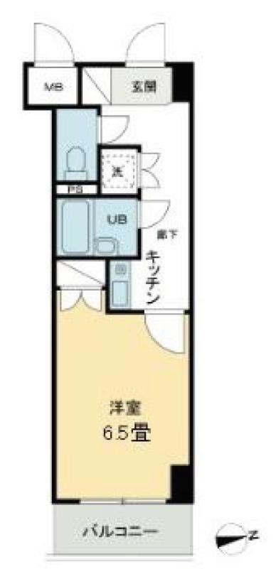 コート新橋(1K/2階)の間取り写真