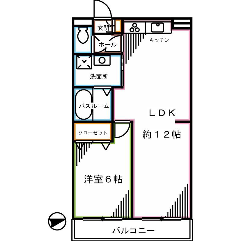 ヴィラアイレックス(1LDK/3階)の間取り写真