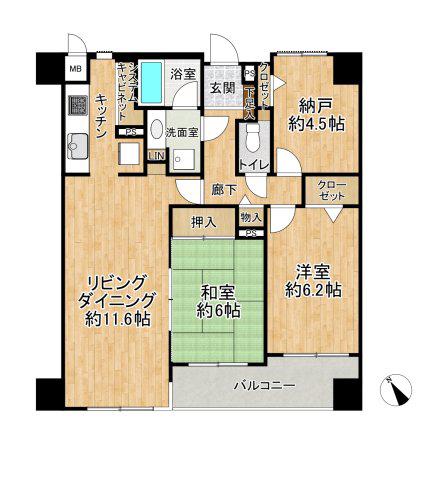 アーベイン朝霞マインプレイス(2SLDK/1階)の間取り写真
