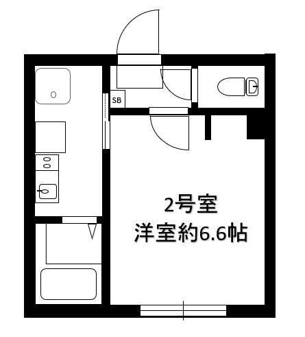 リーヴェルポート鶴見CREA(1K/1階)の間取り写真