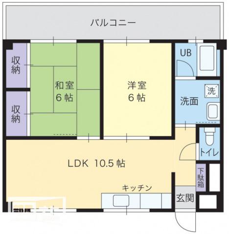 春日コーポラス(2LDK/1階)の間取り写真