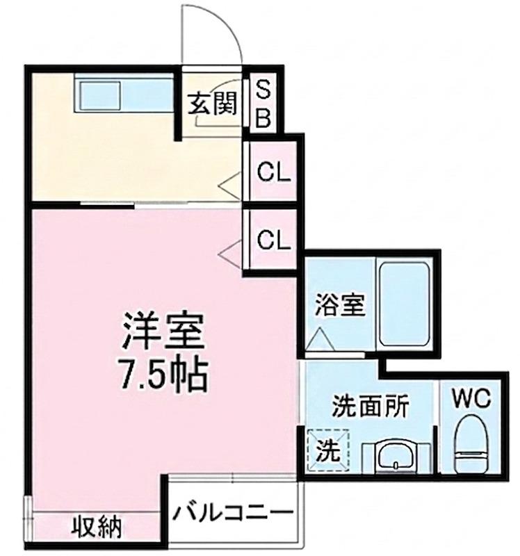 MAISONDE ASAHI(1K/1階)の間取り写真