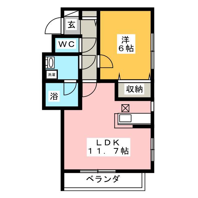 メゾンボヌール(1LDK/1階)の間取り写真