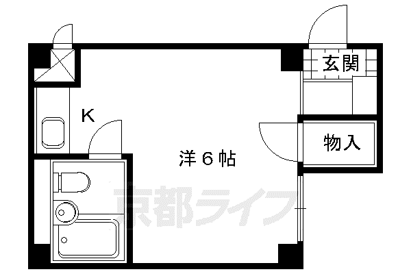 猪熊ハイツ(ワンルーム/3階)の間取り写真