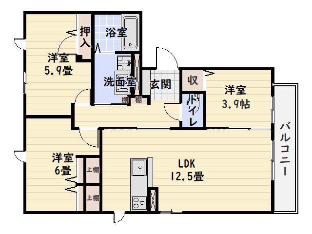 MTガーデン高麗(3LDK/2階)の間取り写真