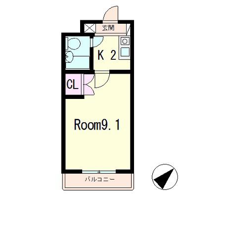 BEL PALAZZO(1K/3階)の間取り写真