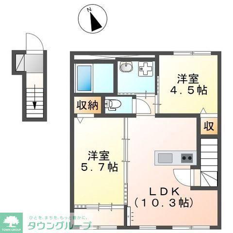 アルデバラン348(2LDK/2階)の間取り写真