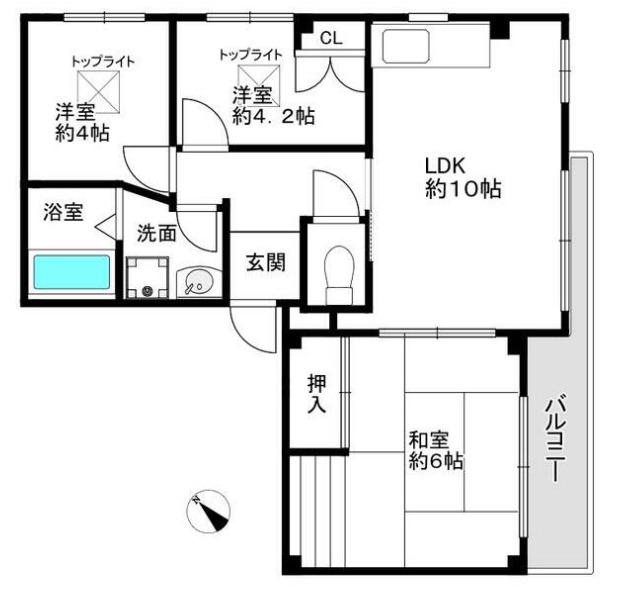 デザイナーズマンション元木(3LDK/3階)の間取り写真