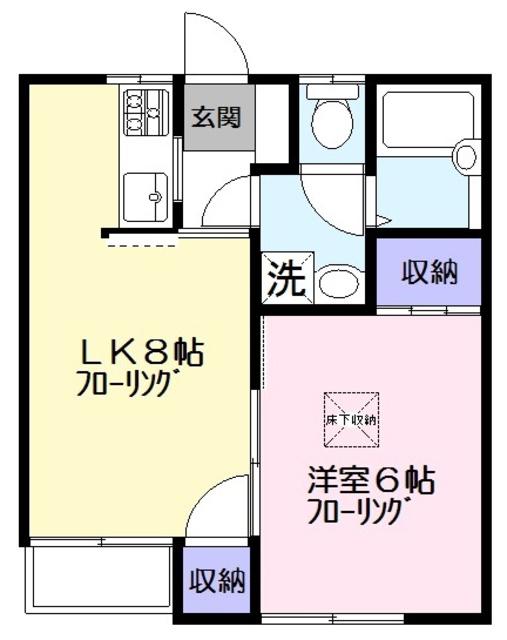 ハイツプリズムA棟(1LDK/1階)の間取り写真