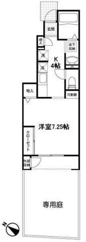 グランテール(1K/1階)の間取り写真