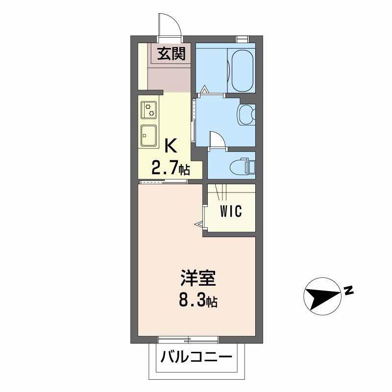 香艸園ハイツ(1K/2階)の間取り写真