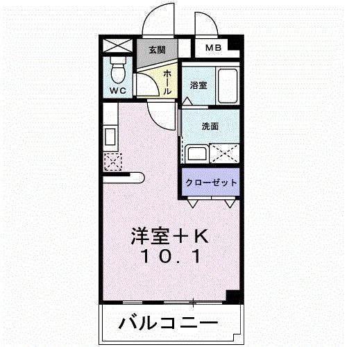ブルーシエル(ワンルーム/3階)の間取り写真