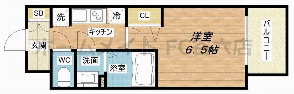 レシオス大阪城公園(1K/10階)の間取り写真