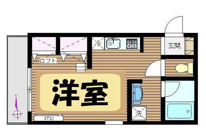 SANGI-Ⅲ(ワンルーム/1階)の間取り写真