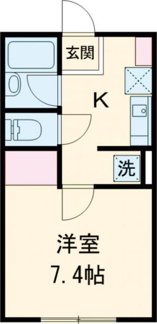 TJ鳴滝 A棟(1K/1階)の間取り写真