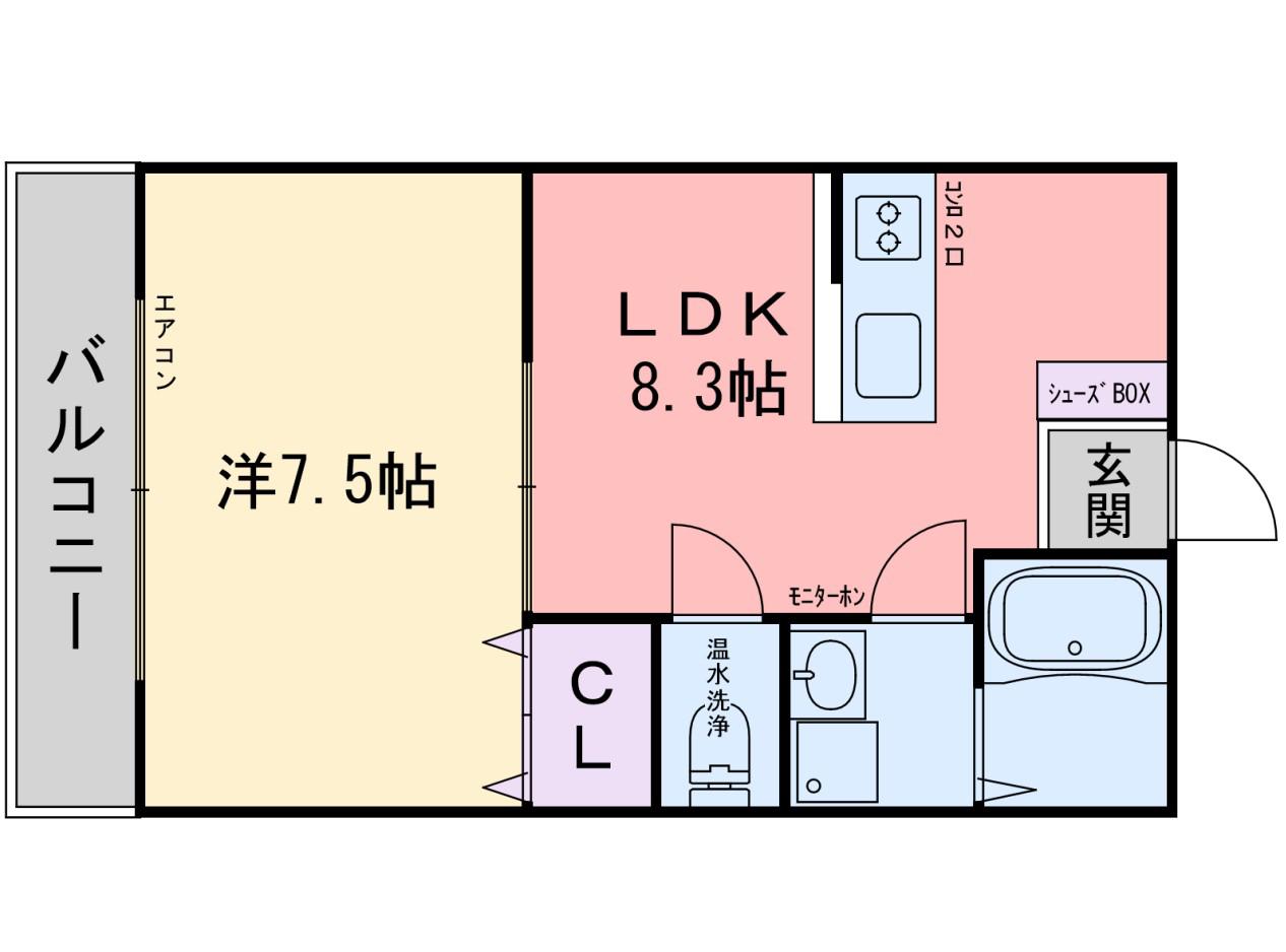 ジェイズハウス(1LDK/1階)の間取り写真
