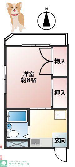 西新井岡田ビル(1DK/7階)の間取り写真