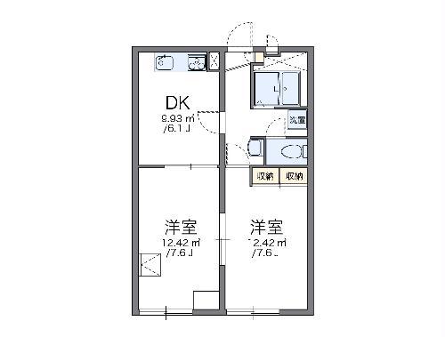 レオパレスエタップ(2DK/2階)の間取り写真