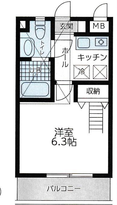 コーポハナ(1K/2階)の間取り写真