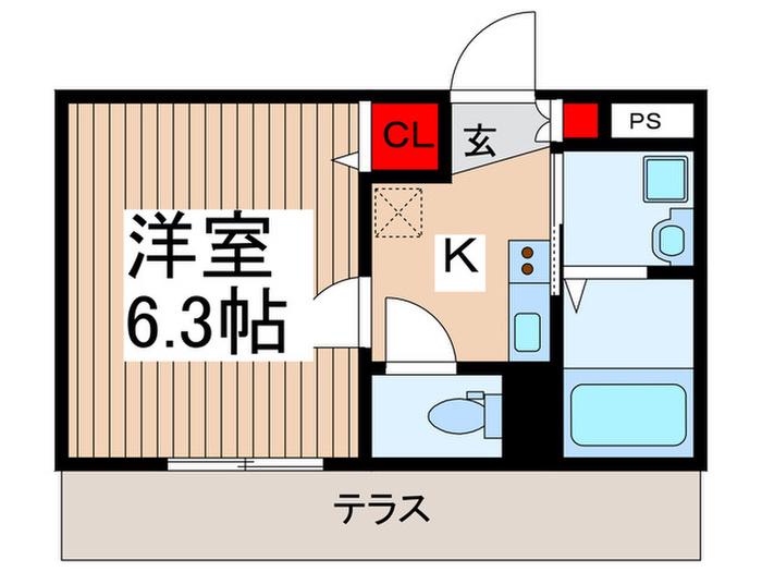 メゾン・ジュジュ与野本町(1K/1階)の間取り写真