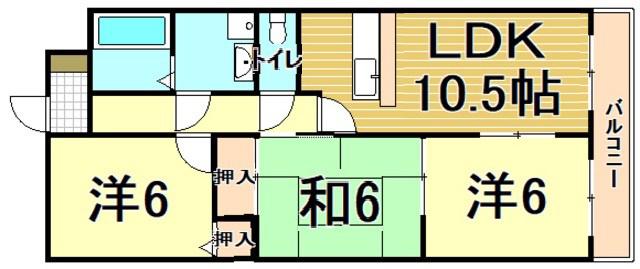デイグラン シエル(3LDK/5階)の間取り写真