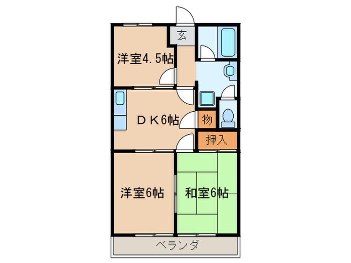 アーバン21(3DK/1階)の間取り写真