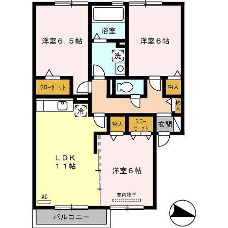 クレドール高須(3LDK/2階)の間取り写真