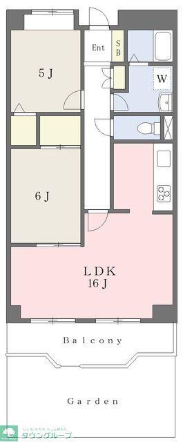 レジデンス上鷺(2LDK/1階)の間取り写真