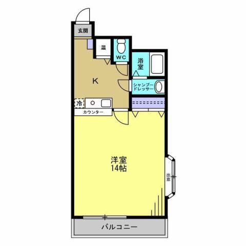 ヴェローナI(1K/2階)の間取り写真