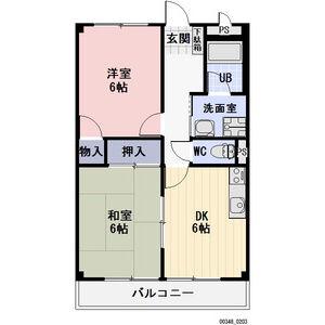 西里ハイツA(2DK/1階)の間取り写真