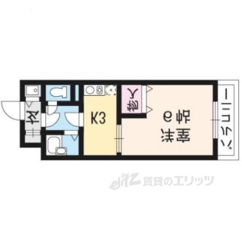 アルカディア・シティ-(1K/4階)の間取り写真