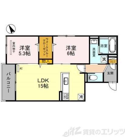 DRESIDENCE茨木蔵垣内(2LDK/2階)の間取り写真