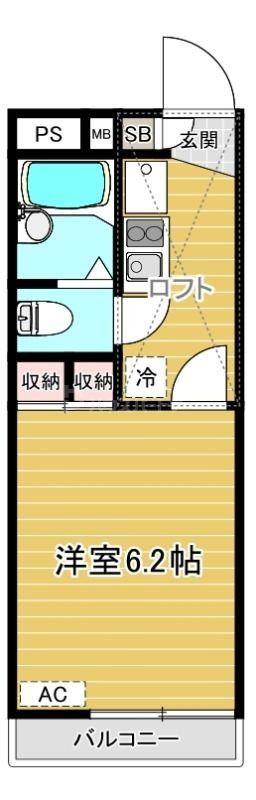リファレンス新小岩(1K/1階)の間取り写真