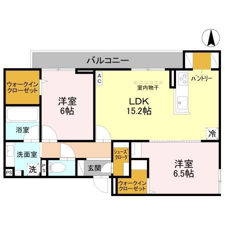 D-ROOM甲子園口(2LDK/3階)の間取り写真