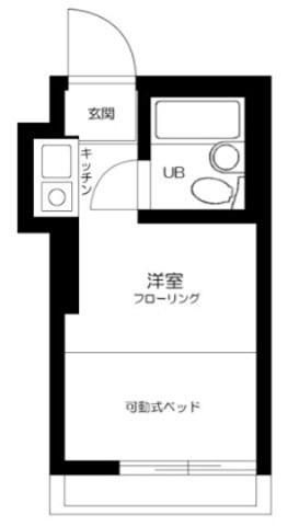 メトリブ三軒茶屋(ワンルーム/1階)の間取り写真