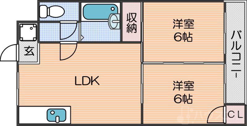 ルミエール住吉ノース(2LDK/1階)の間取り写真