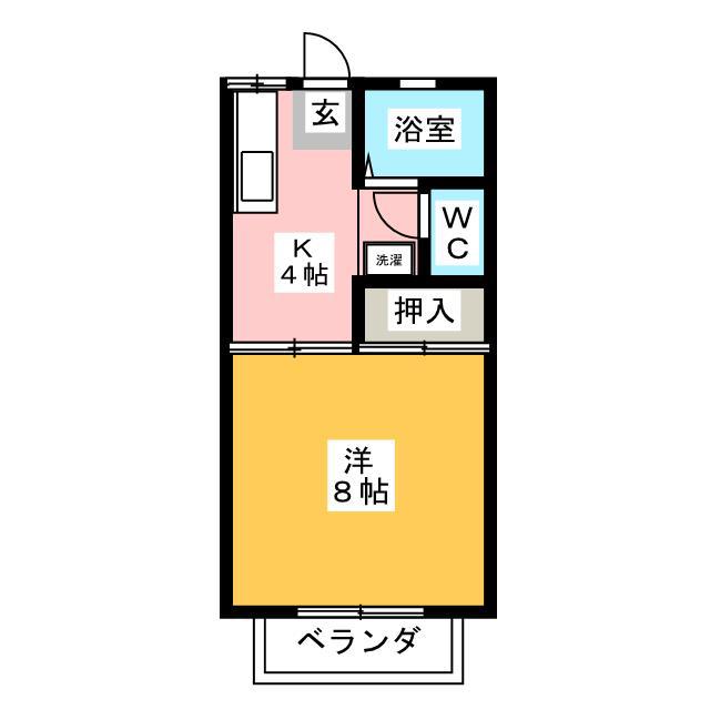 ハイム江戸橋B(1K/2階)の間取り写真