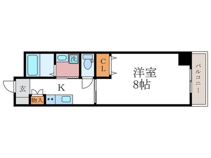 GRACE北白川(1K/4階)の間取り写真