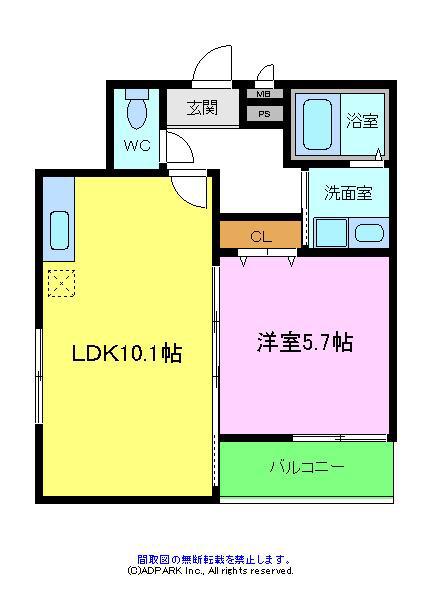 フジパレス百舌鳥本町Ⅱ番館(1LDK/3階)の間取り写真