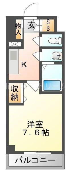 リアライズ門真本町(1K/8階)の間取り写真