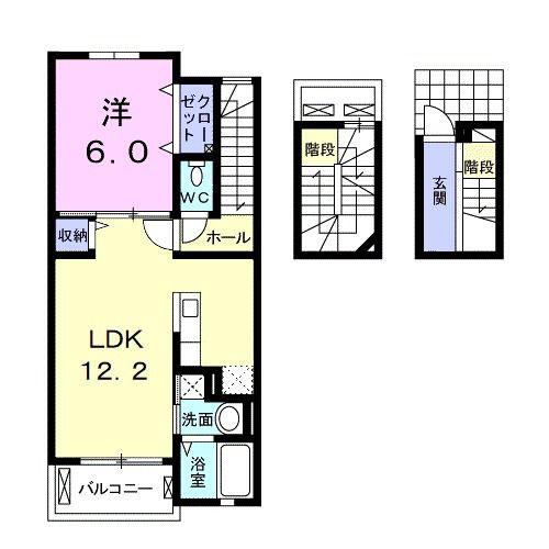 アイラビスタ III(1LDK/3階)の間取り写真